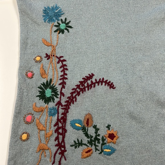 Fossil embroidered long, V-neck sweater. - Picture 5 of 14